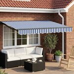 vidaXL Auvent rétractable électrique Bleu et Blanc 2 5 x 2 m