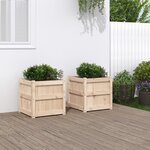 vidaXL Jardinières 2 Pièces bois de pin massif