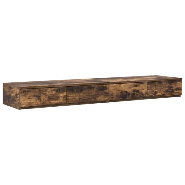 vidaXL Tiroirs de lit avec tiroir Chêne fumé 150 x 36.5 x 16.5 cm