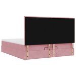 vidaXL Cadre de lit ottoman avec matelas rose 180x200 cm velours