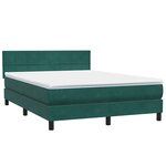 vidaXL Sommier à lattes de lit et matelas vert foncé 160x220cm velours