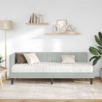 vidaXL Cadre de lit d'angle avec matelas 2 Pièces Gris clair Velours