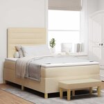 vidaXL Lit à ressorts avec matelas Crème 120 x 200 cm tissu
