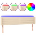 vidaXL Tête de lit à LED Crème 203x16x78/88 cm Tissu