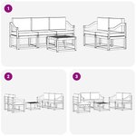 vidaXL Ensemble de canapés d'extérieur 6 pc Naturel et Anthracite