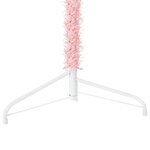 vidaXL Demi sapin de Noël artificiel mince avec support Rose 240 cm