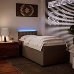 vidaXL Sommier à lattes de lit avec matelas Cappuccino 90x190 cm