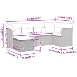 vidaXL Salon de jardin 6 Pièces avec coussins gris résine tressée