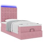 vidaXL Cadre de lit ottoman avec matelas rose 90x190 cm velours