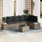 vidaXL Ensemble de Canapés de Jardin 5 Pièces avec Coussins en Rotin Synthétique Noir