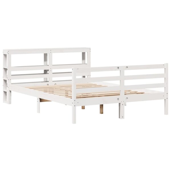 vidaXL Cadre de lit sans matelas blanc 120x190 cm bois de pin massif