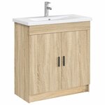 vidaXL Lavabo de salle de bains Chrome 81 x 40 x 17 5 cm métal