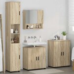 vidaXL Ensemble de mobilier de salle de bain 4 Pièces Chêne Sonoma