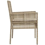 vidaXL Chaise de jardin 2 Pièces Beige 55 x 53 x 85 cm polyrotin