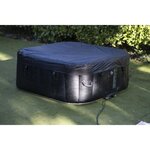 SUNSPA - Spa Gonflable 6 personnes carré avec Bandeau LED - Pret en 5 minutes - Couverture et filtre inclus