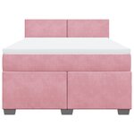 vidaXL Sommier à lattes de lit et matelas rose foncé 140x200cm velours