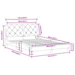vidaXL Cadre de lit avec LED sans matelas gris foncé 140x200cm velours