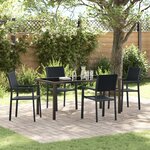 vidaXL Ensemble de dîner de jardin de 4 pièces Noir