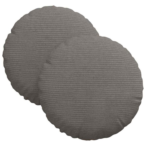 vidaXL Coussins de siège 2 Pièces Gris clair Ø 30 x 13 cm