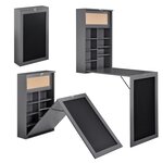 Table murale pliable bureau mural rabattable MDF 156 cm gris 03_0004359