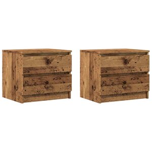 vidaXL Tables de chevet 2 Pièces vieux bois 50x40x43.5 cm bois ingénierie