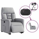 vidaXL Fauteuil inclinable électrique gris clair tissu