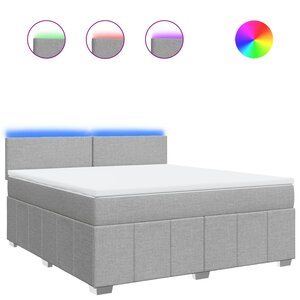 vidaXL Sommier à lattes de lit avec matelas Gris clair 180x200cm Tissu