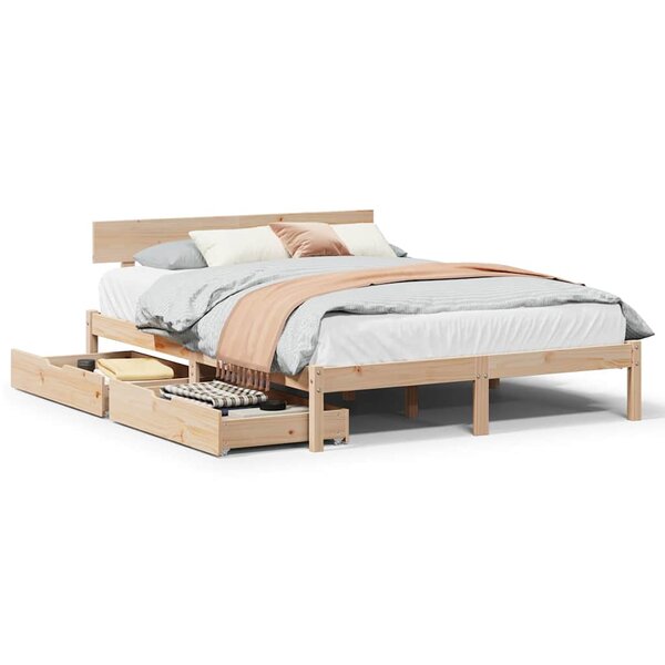 vidaXL Cadre de lit sans matelas 140x200 cm bois massif de pin