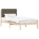 vidaXL Cadre de lit avec tête de lit rembourrée Taupe 100 x 200 cm
