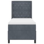 vidaXL Lit à ressorts avec matelas & LED gris foncé 80x200 cm en velours