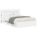 vidaXL Cabinet de Tête de Lit avec stockage Blanc Bois d’ingénierie
