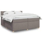 vidaXL Sommier à lattes de lit avec matelas Taupe 200x200 cm Tissu