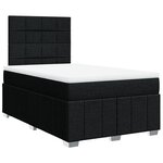 vidaXL Sommier à lattes de lit avec matelas Noir 120x200 cm Tissu