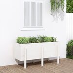 vidaXL Lit surélevé de jardin blanc 121x50x57 cm bois de pin massif