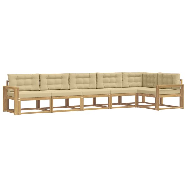 vidaXL Ensemble de canapés d'extérieur 4 pc Blanc et Beige Polyester