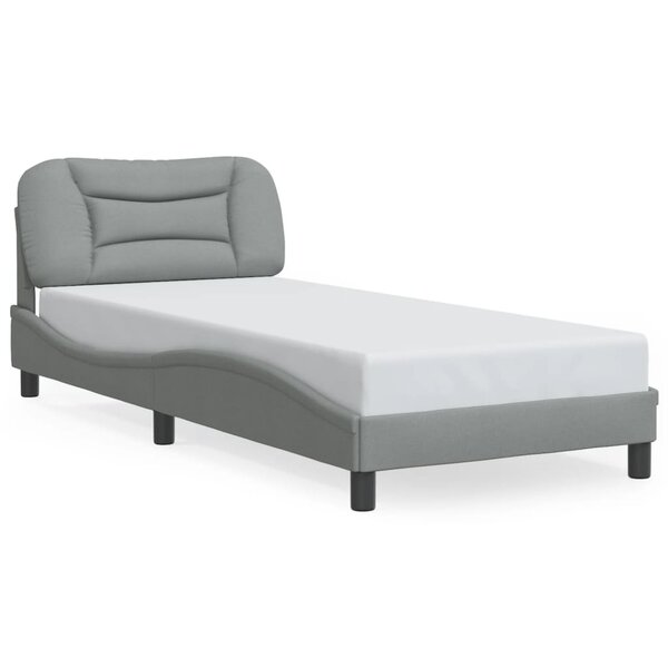 vidaXL Cadre de lit sans matelas gris clair 90x200 cm tissu