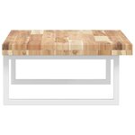 vidaXL Étagère de vasque murale acier et bois massif d'acacia