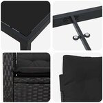 vidaXL Ensemble de salle à manger pour jardin 5 Pièces Noir polyrotin