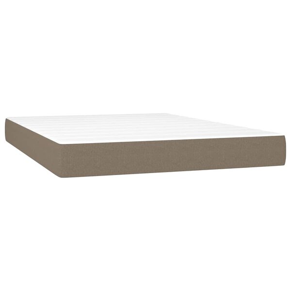 vidaXL Matelas de lit à ressorts ensachés fermeté moyenne Taupe 140x200x20 cm Tissu