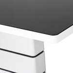 Table de séjour 150x90 cm - Laqué blanc et verre noir - STRIPES