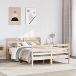 vidaXL Cadre de lit avec tête de lit sans matelas 160x200 cm