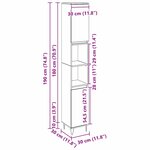 vidaXL Cabinet de salle de bain avec porte Chêne noir 30 x 30 x 190 cm