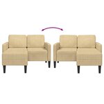 vidaXL Canapé 2 places avec méridienne en L gris-vert 125 cm lin