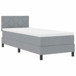 vidaXL Lit boxspring avec matelas Gris clair 80 x 200 cm tissu