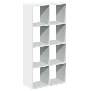 vidaXL Bibliothèque séparateur de pièce Blanc 69 5 x 29 x 137 5 cm Bois d'ingénierie