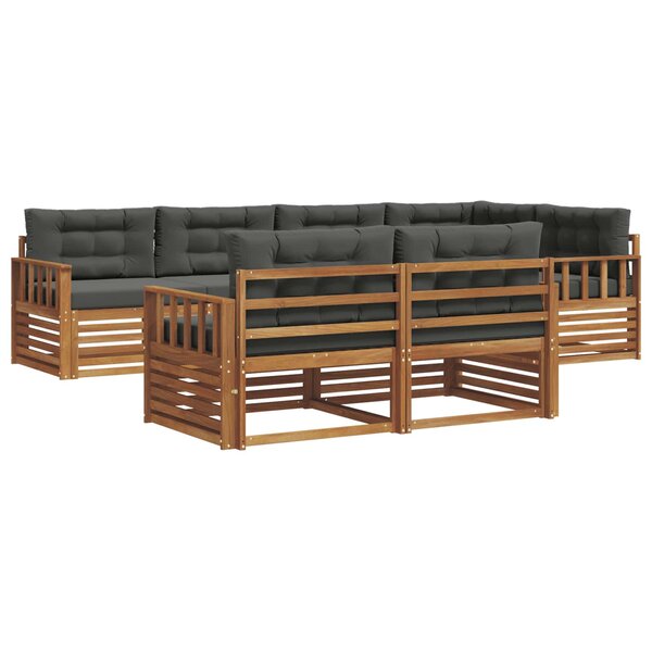 vidaXL Ensemble de canapés d'extérieur 7 Pièces Naturel et Anthracite