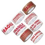 Adhésif pvc industriel imprimé blanc fragile - manier avec precaution 33 microns raja (lot de 6)