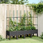 vidaXL Jardinière avec treillis noir 160x40x142 5 cm PP