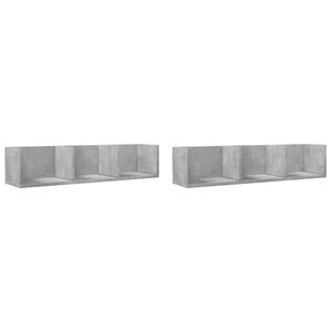 vidaXL Armoires murales 2Pièces gris béton 75x18x16 5cm bois d'ingénierie