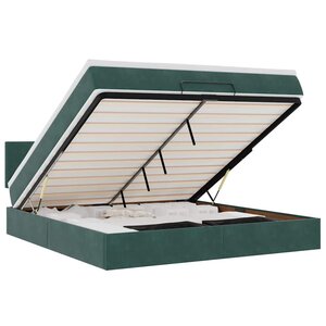 VidaXL Cadre de lit ottoman avec matelas vert foncé 160x200 cm velours